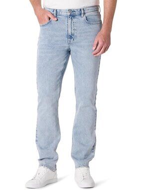 Vintage Inspired Slim Straight Denim Jeans for Men - Low Stretch, Casual Style